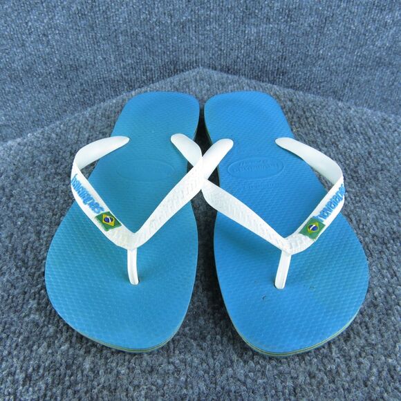 havainas Men's Brasil Flip Flop White Synthetic Size 7-8M Gently Used 2025 - Picture 2 of 5